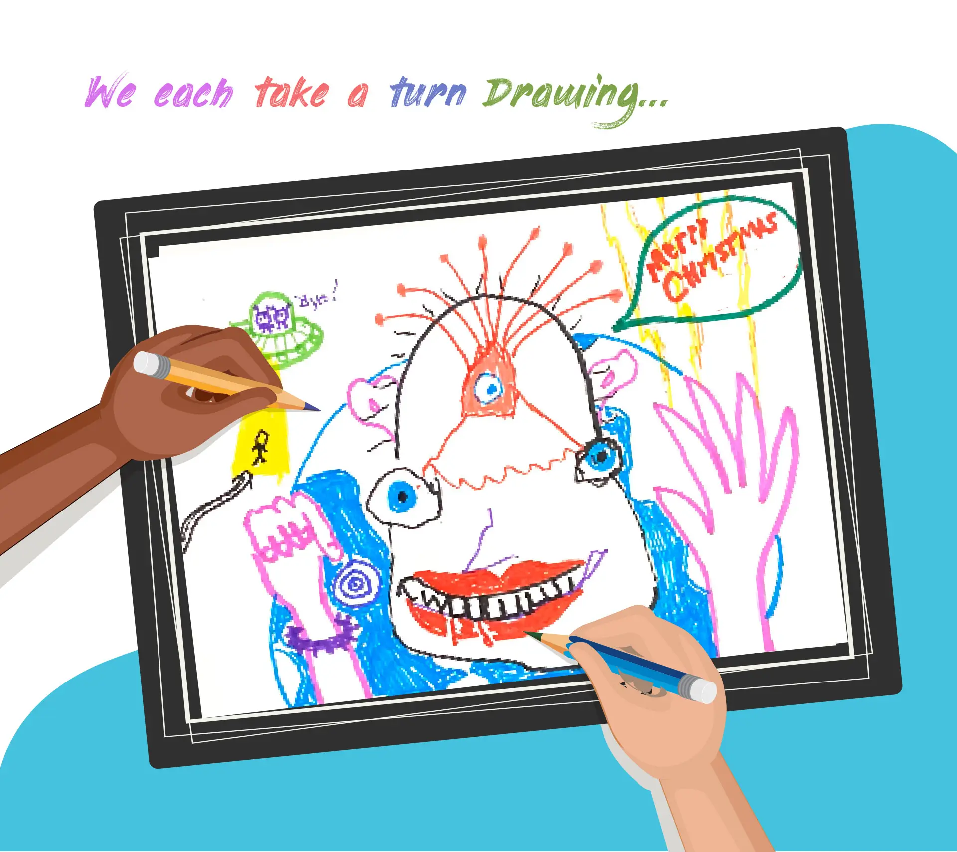 We Each Take a Turn Drawing Image